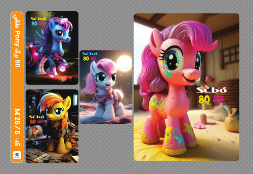 دفتر 80 برگ سیمی طلقی PONY سیبو کد:M25/5
