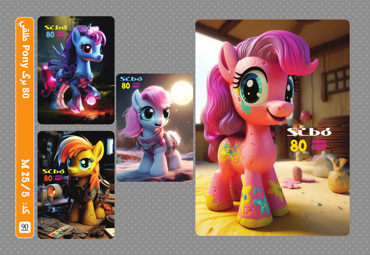 دفتر 80 برگ سیمی طلقی PONY سیبو کد:M25/5