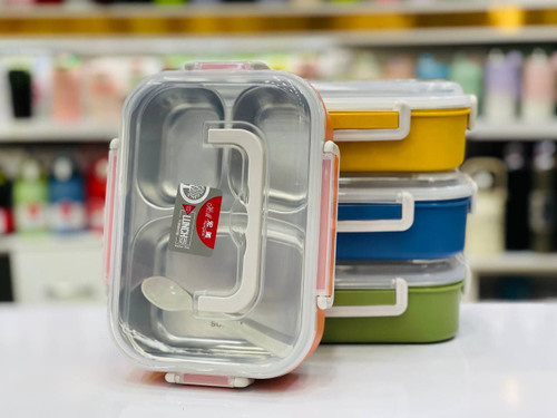 ظرف غذا استیل بزرگ دو قسمتی