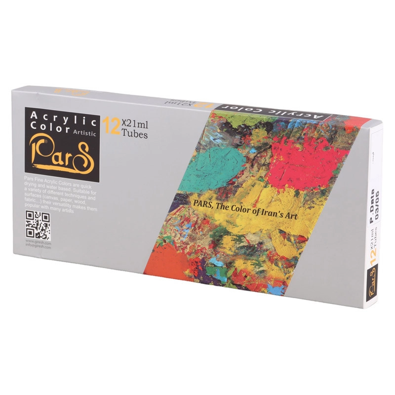 رنگ اکریلیک 21 میل 12 رنگ پارس
