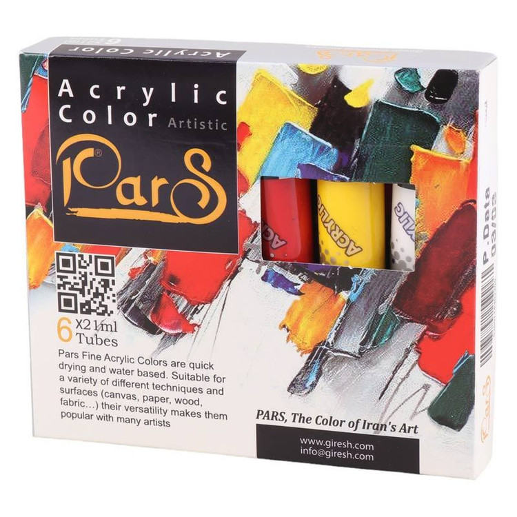 رنگ اکریلیک 21 میل 6 رنگ پارس