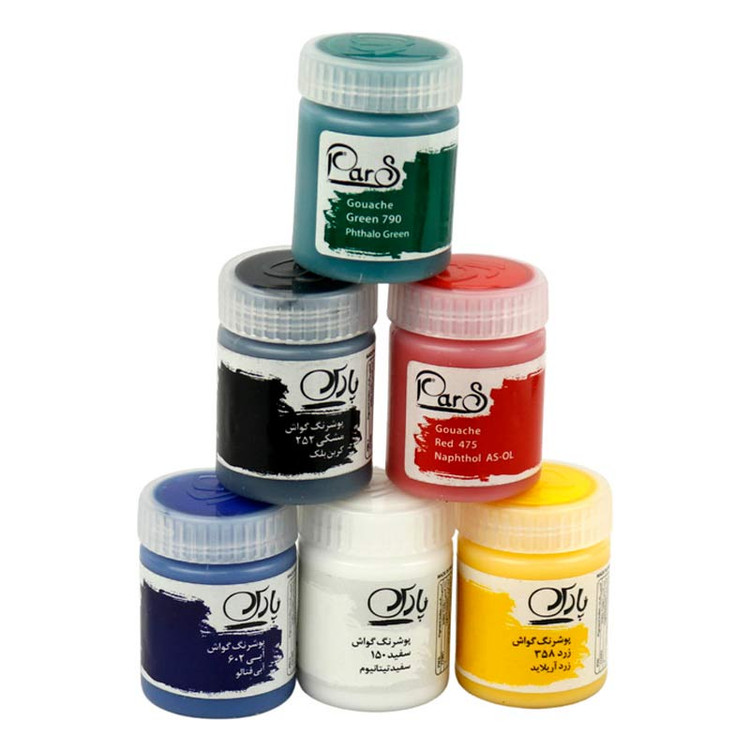 گواش پارس 6 رنگ حجم 30 میل