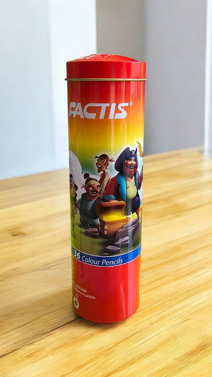 مداد رنگی 36 رنگ فلزی استوانه ای فکتیس