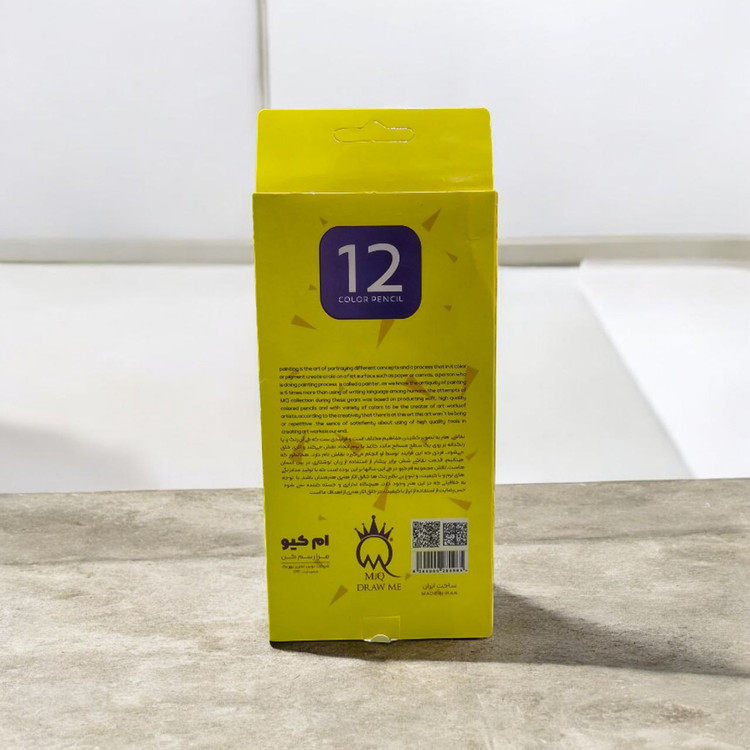 مداد رنگی 12 رنگ مقوایی ام کیو