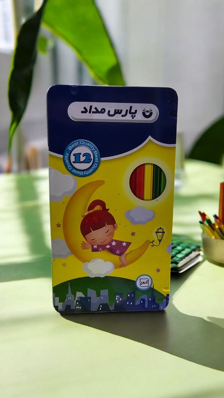 مداد رنگی 12 رنگ فلزی پارس مداد