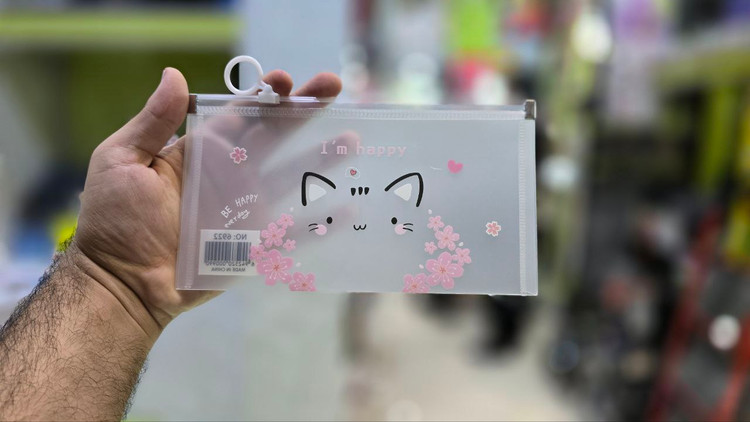 پوشه زیپ دار سایز A6 طرح دار