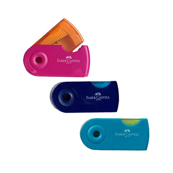 مداد تراش مخزن دار تک سوراخ فابر کاستل طرح مینی اسلیو رنگ پاستیلی