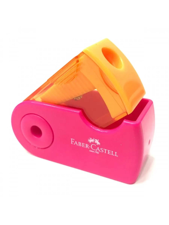 مداد تراش مخزن دار تک سوراخ فابر کاستل طرح مینی اسلیو رنگ پاستیلی