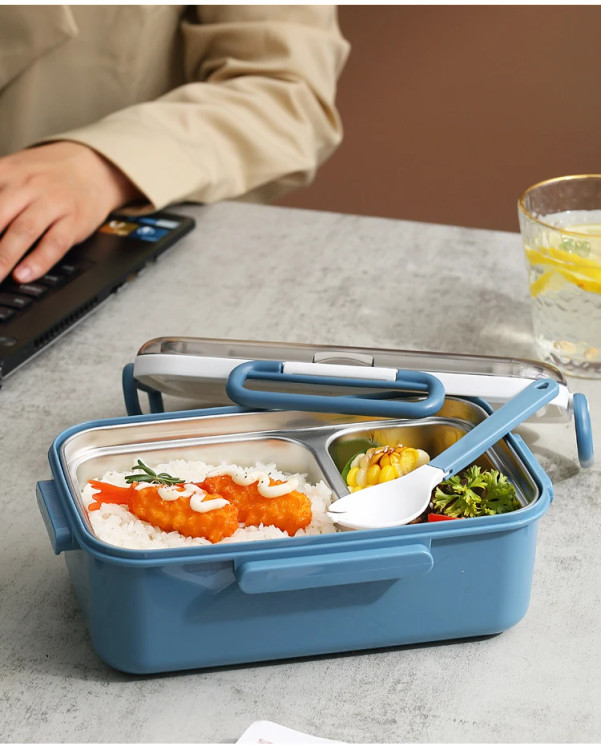 ظرف غذا و لانچ باکس کلاسیک استیل دو بخشی