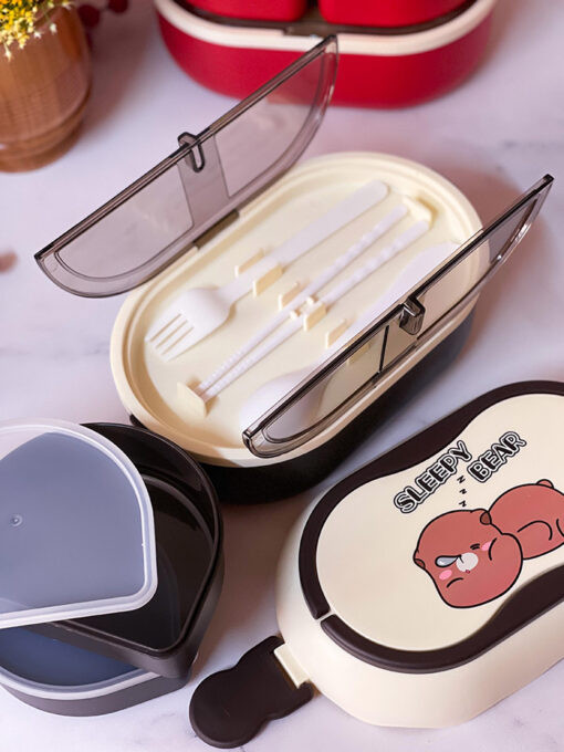 ظرف غذا دو طبقه خرس و جوجه