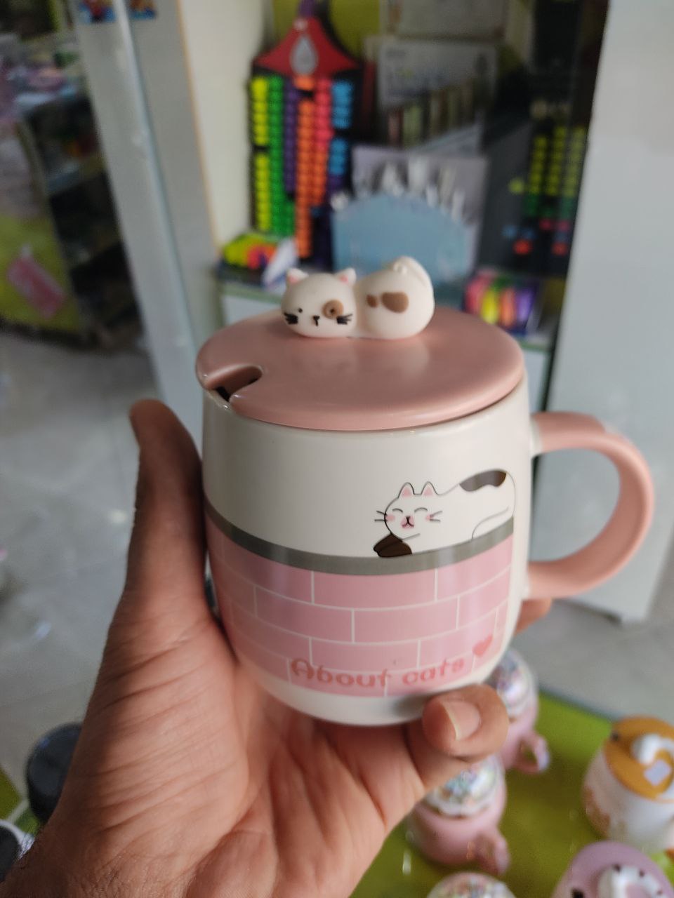 ماگ سرامیکی طرح گربه آجری