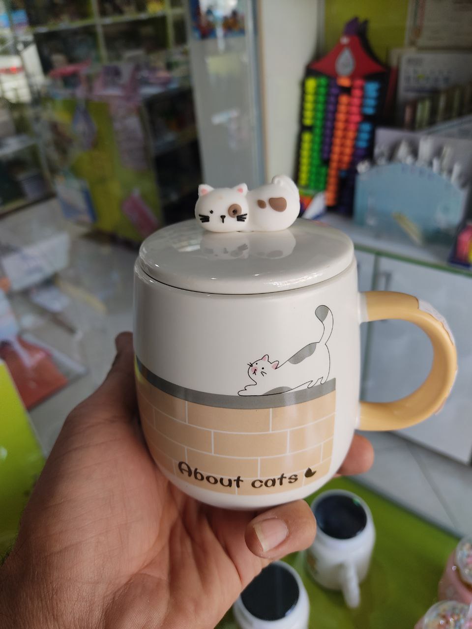 ماگ سرامیکی طرح گربه آجری